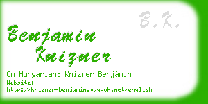 benjamin knizner business card